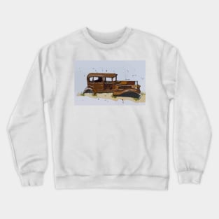 1932 Studebaker found on Route 66 in Petroglyph National Park Crewneck Sweatshirt